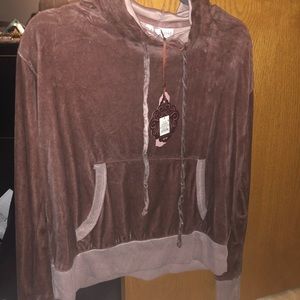 NWT Knox Rose velvet mauve hoodie